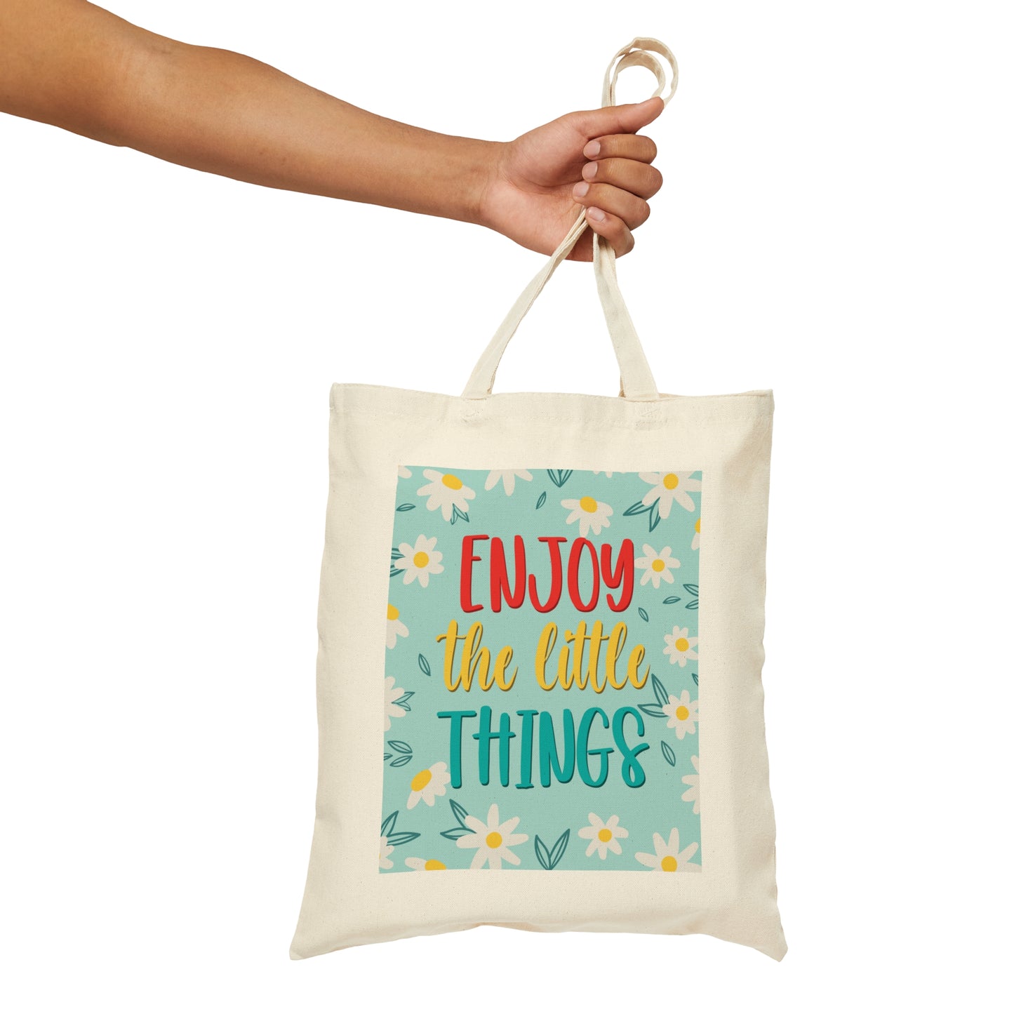 Enjoy The Little Things Art Canvas Shopping Cotton Tote Bag