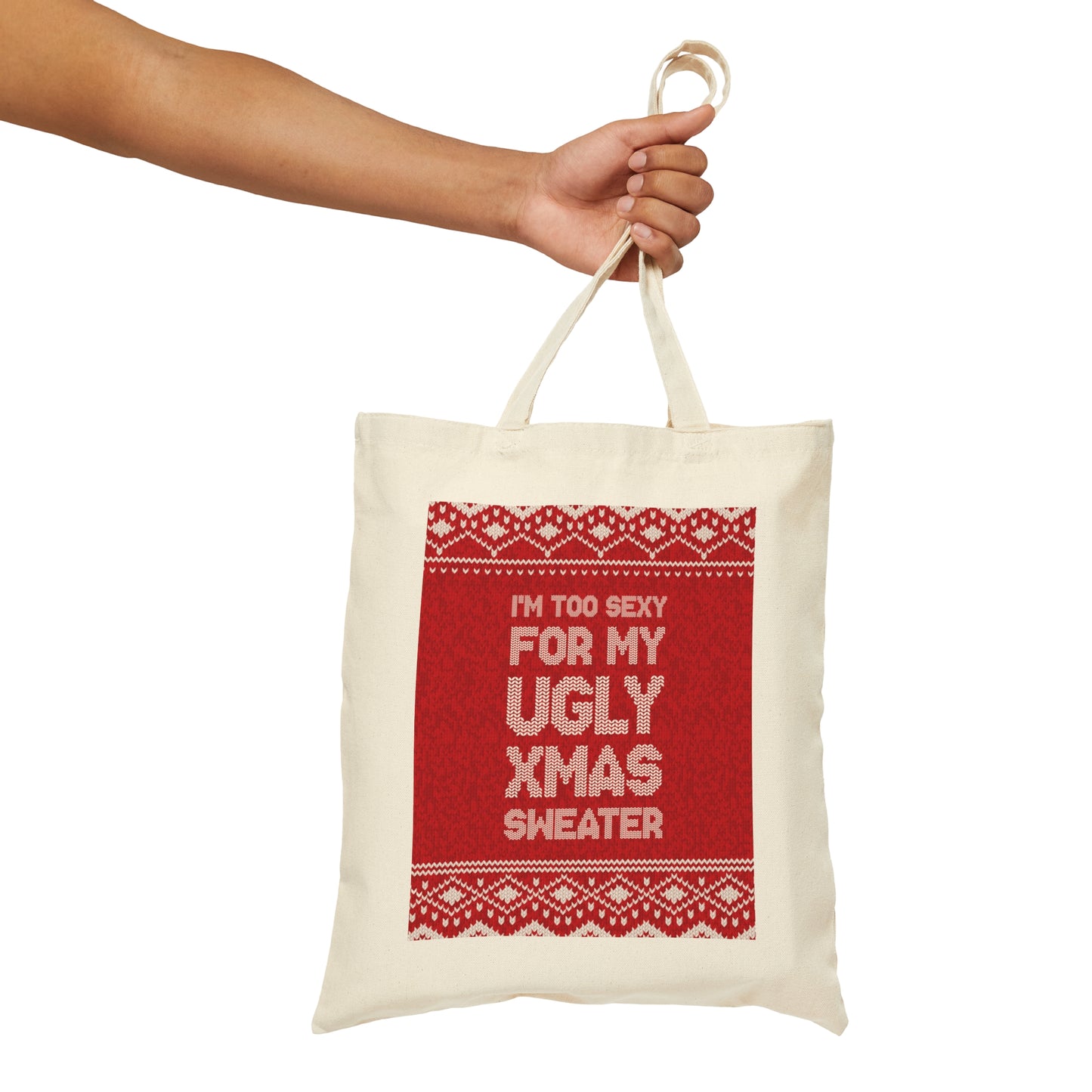 Xmas Ugly Sweater Christmas Slogans Canvas Shopping Cotton Tote Bag