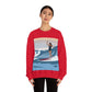 Serenity by the Sea Woman Surfing Art Unisex Heavy Blend™ Crewneck Sweatshirt