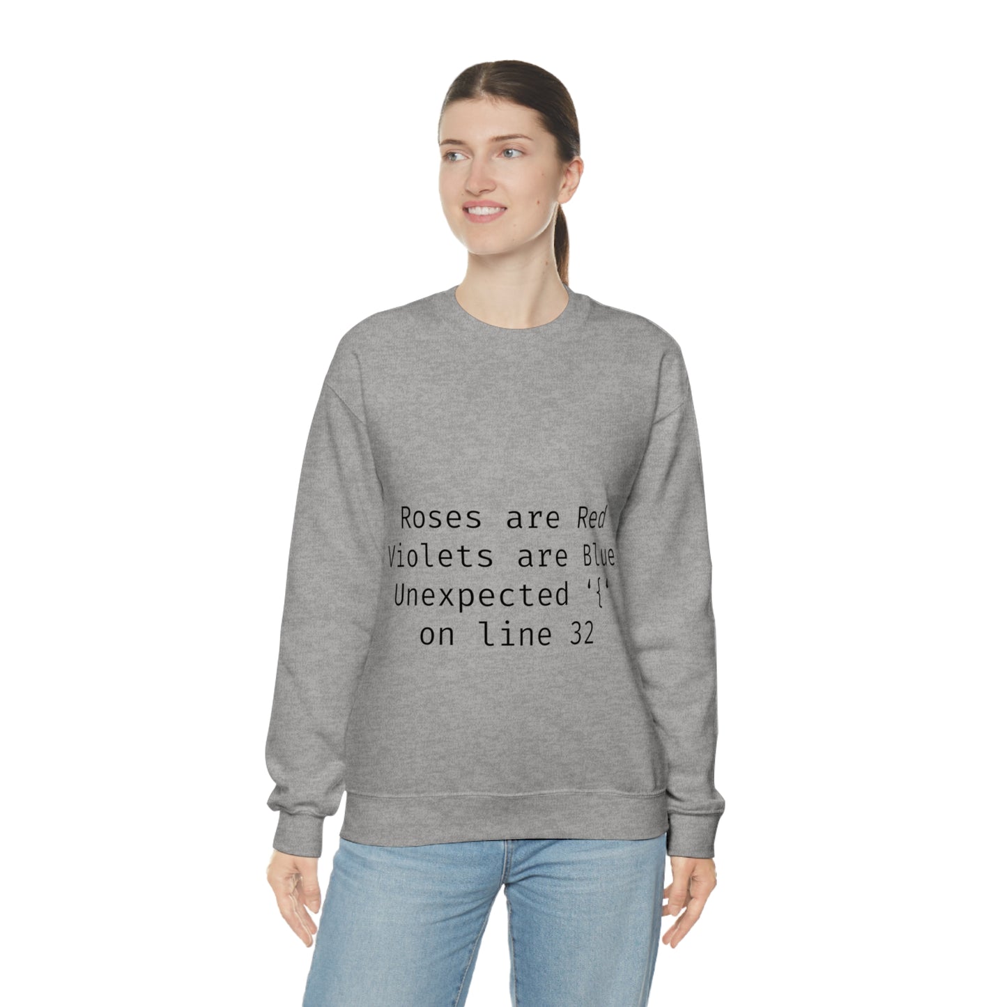 Roses are Red Programming IT for Computer Security Hackers Unisex Heavy Blend™ Crewneck Sweatshirt