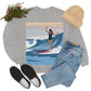 Serenity by the Sea Woman Surfing Art Unisex Heavy Blend™ Crewneck Sweatshirt