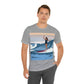 Serenity by the Sea Woman Surfing Art Unisex Jersey Short Sleeve T-Shirt