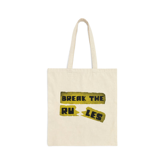 Break the Rules Motivational Quotes Canvas Shopping Cotton Tote Bag