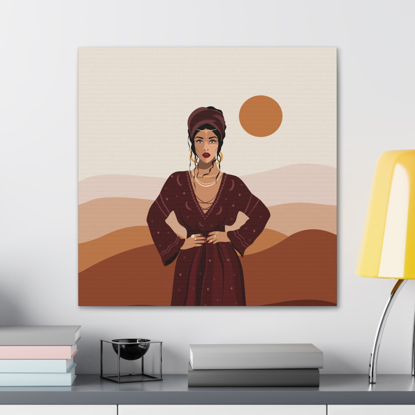 Sand Woman Desert Boho Style Art Canvas Aesthetic Canvas Gallery Wraps