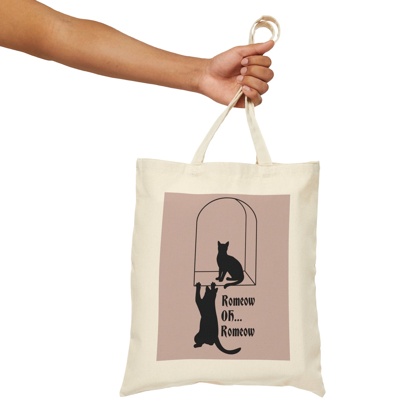 Romeow ang Mewliet Lovestory Valentine`s day Canvas Shopping Cotton Tote Bag