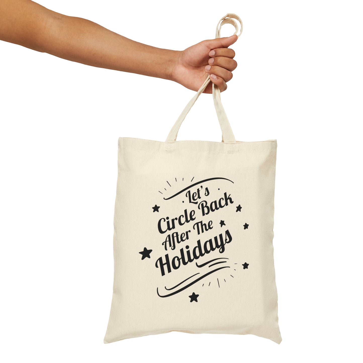 Let`s Circle Back After the Holidays Funny Christmas Quotes Canvas Shopping Cotton Tote Bag