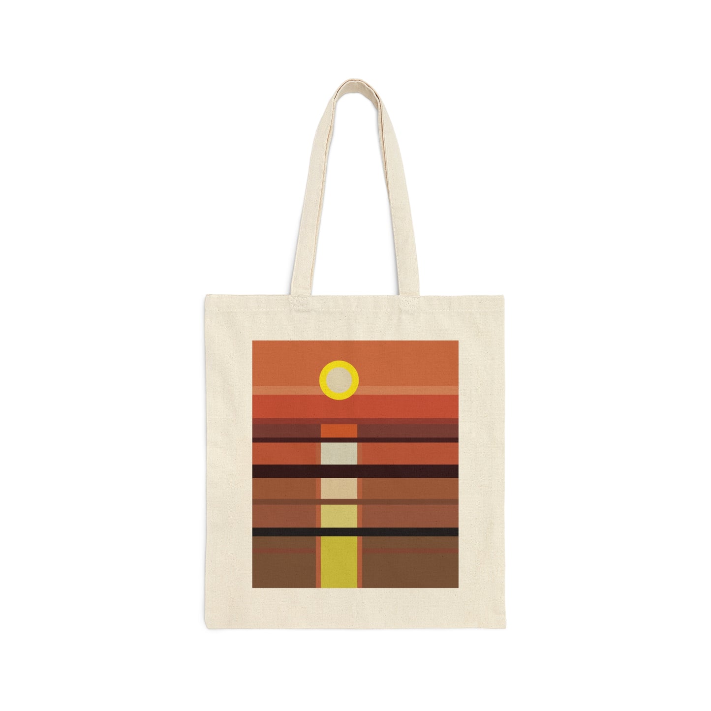 Sunset Minimal Art Landscape Water Canvas Shopping Cotton Tote Bag