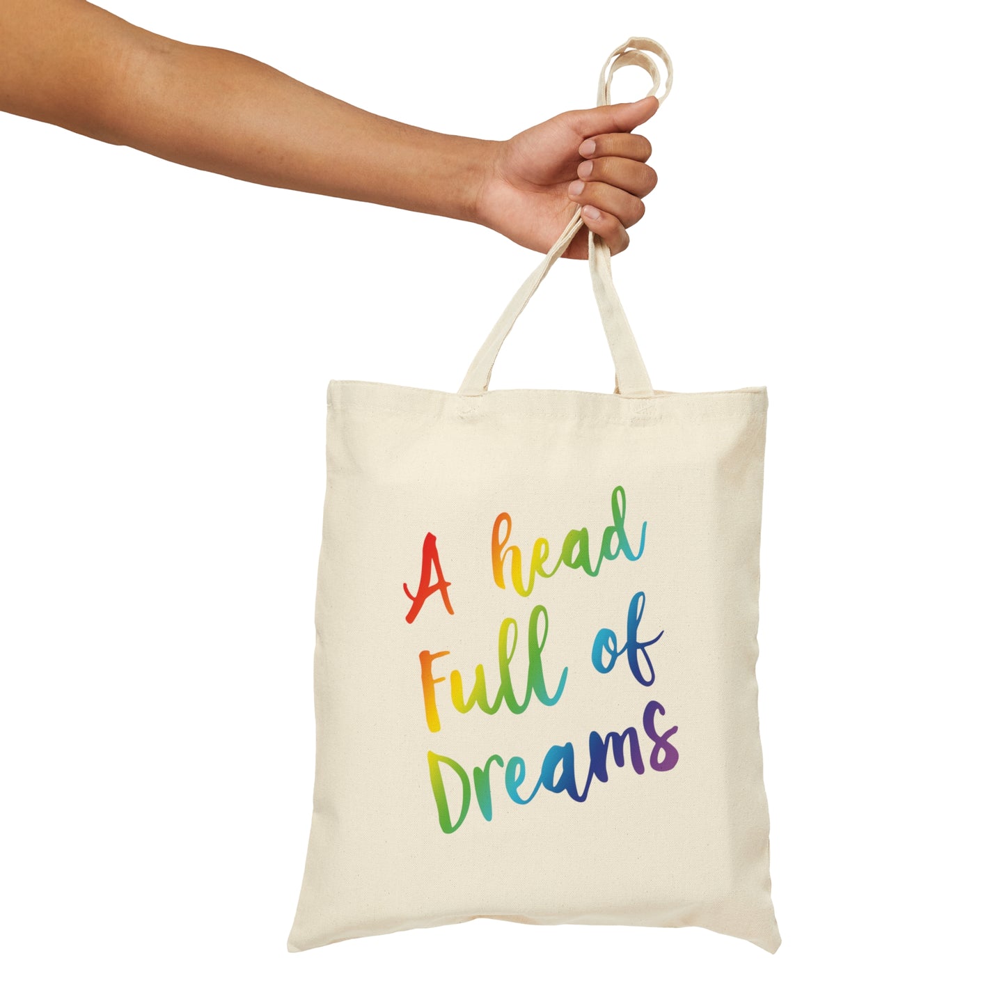 A head full of dreams Motivation Inspirational Slogan LGBT Canvas Shopping Cotton Tote Bag