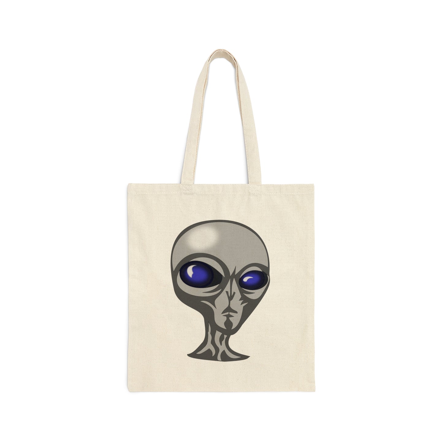 Alien Portrait Image UFO Canvas Shopping Cotton Tote Bag