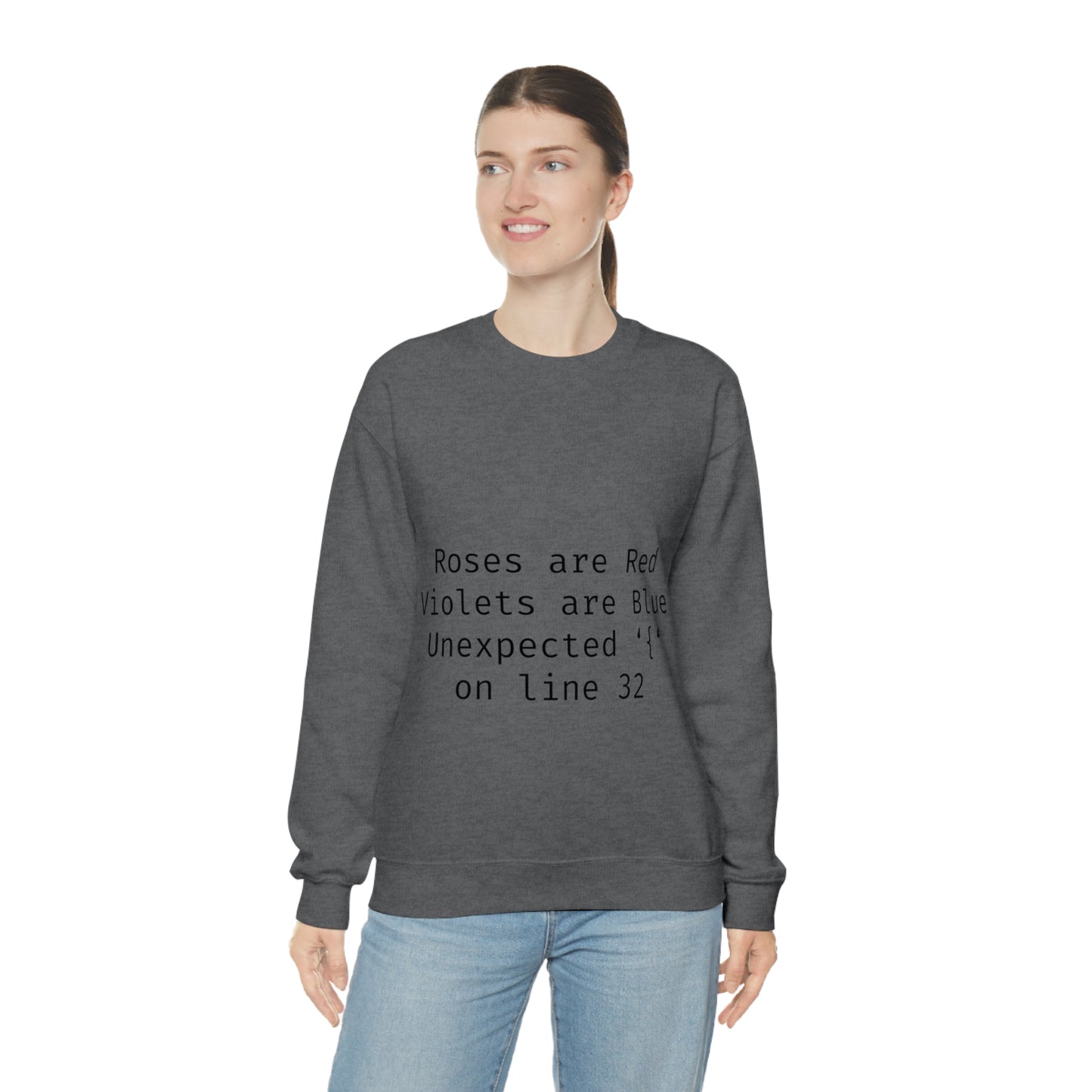 Roses are Red Programming IT for Computer Security Hackers Unisex Heavy Blend™ Crewneck Sweatshirt