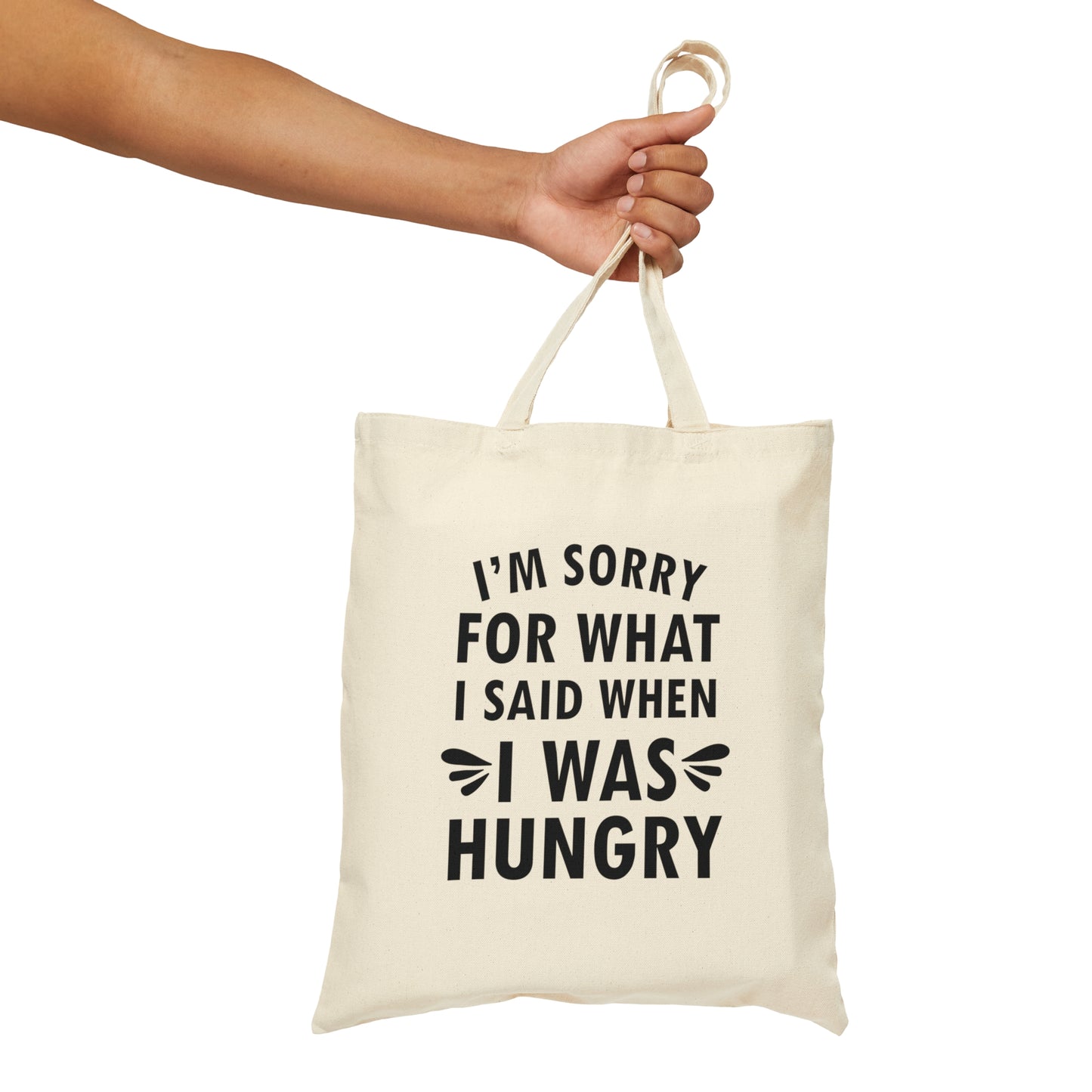 I`m Sorry For What I Said When I Was Hungry Food Lovers Slogans Canvas Shopping Cotton Tote Bag