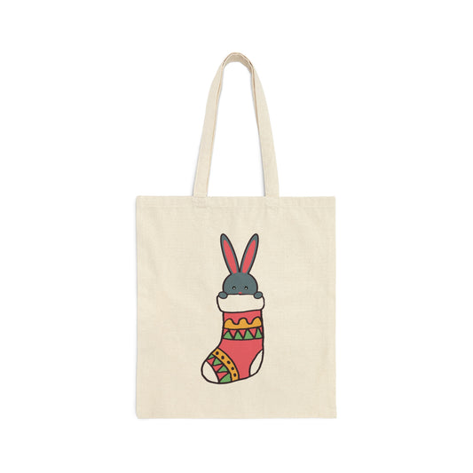 Happy New Year Bunny Christmas Gift Canvas Shopping Cotton Tote Bag