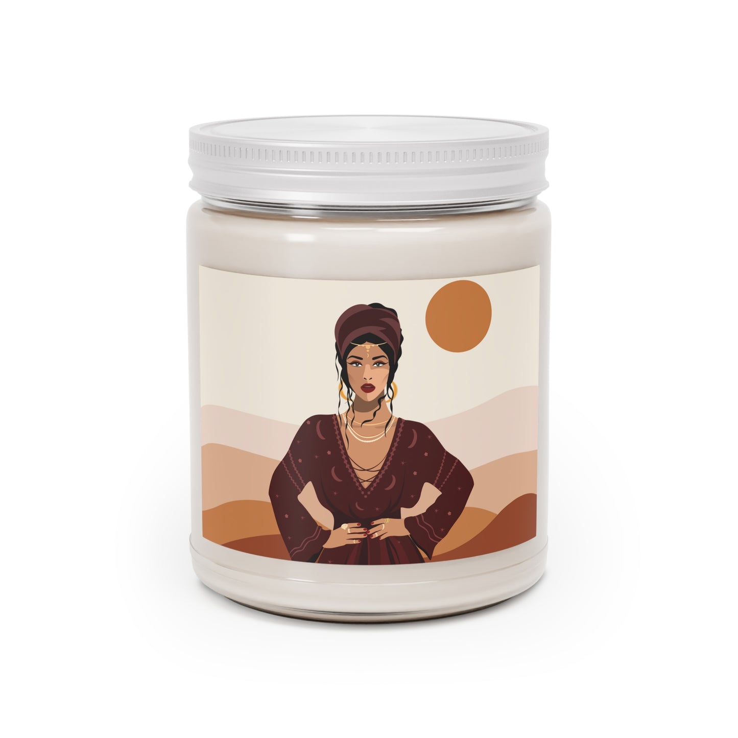 Sand Woman Desert Boho Style Art Scented Candle Up to 60hSoy Wax 9oz