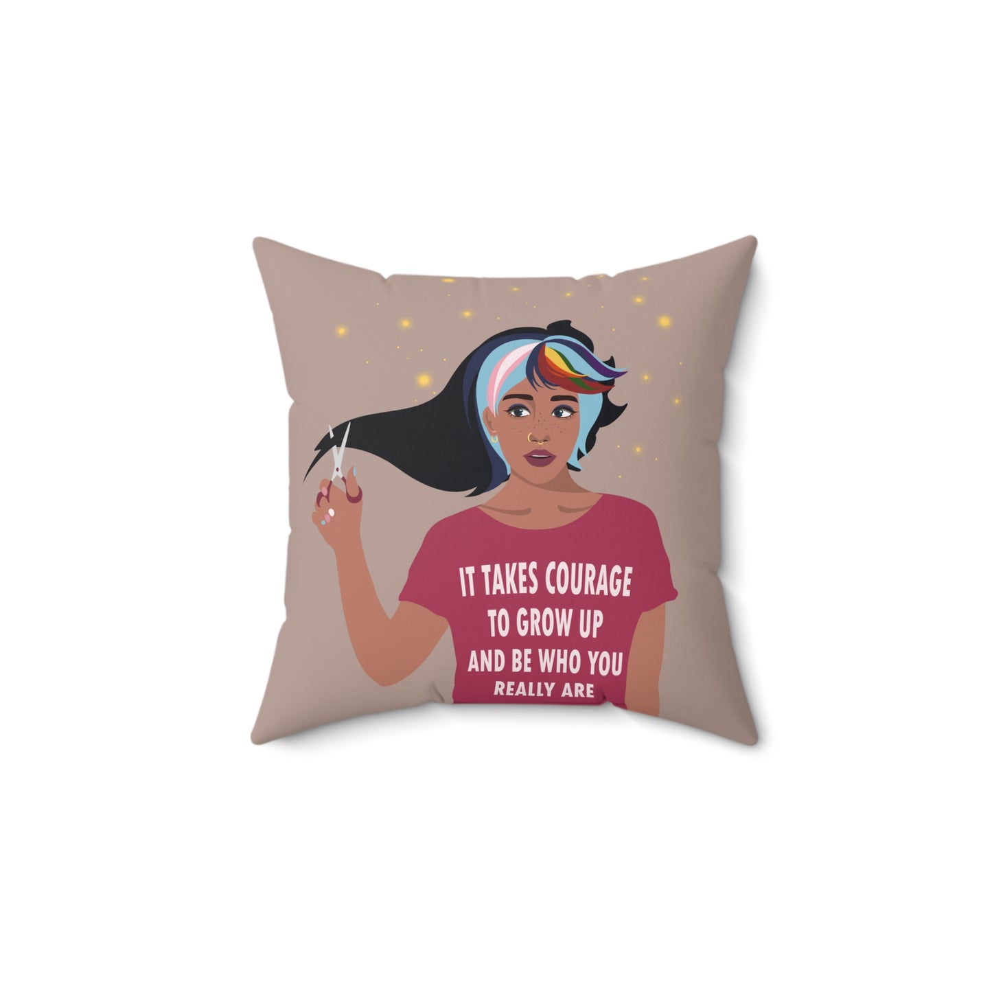 Be Who You Are LGBT Motivational Quotes Spun Polyester Square Pillow