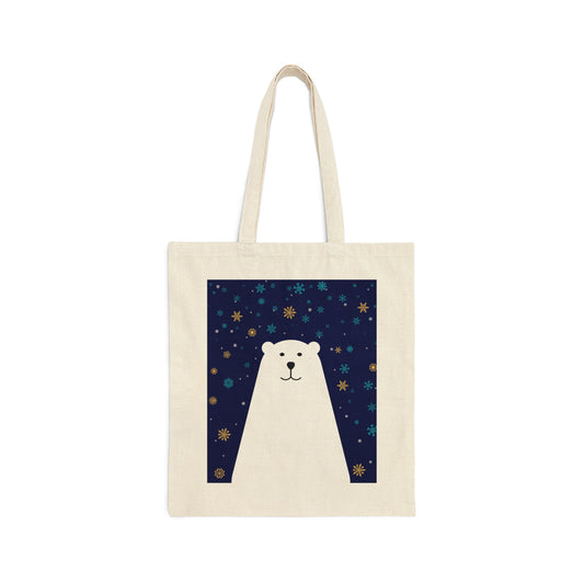 Polar Bear Arctic Art Unisex Canvas Shopping Cotton Tote Bag