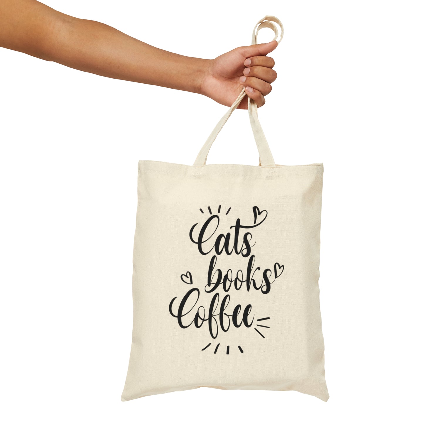 Cats Books and Coffee Funny Cat Memes Canvas Shopping Cotton Tote Bag