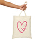 Love Pink Heart Romantic Lovers Canvas Shopping Cotton Tote Bag