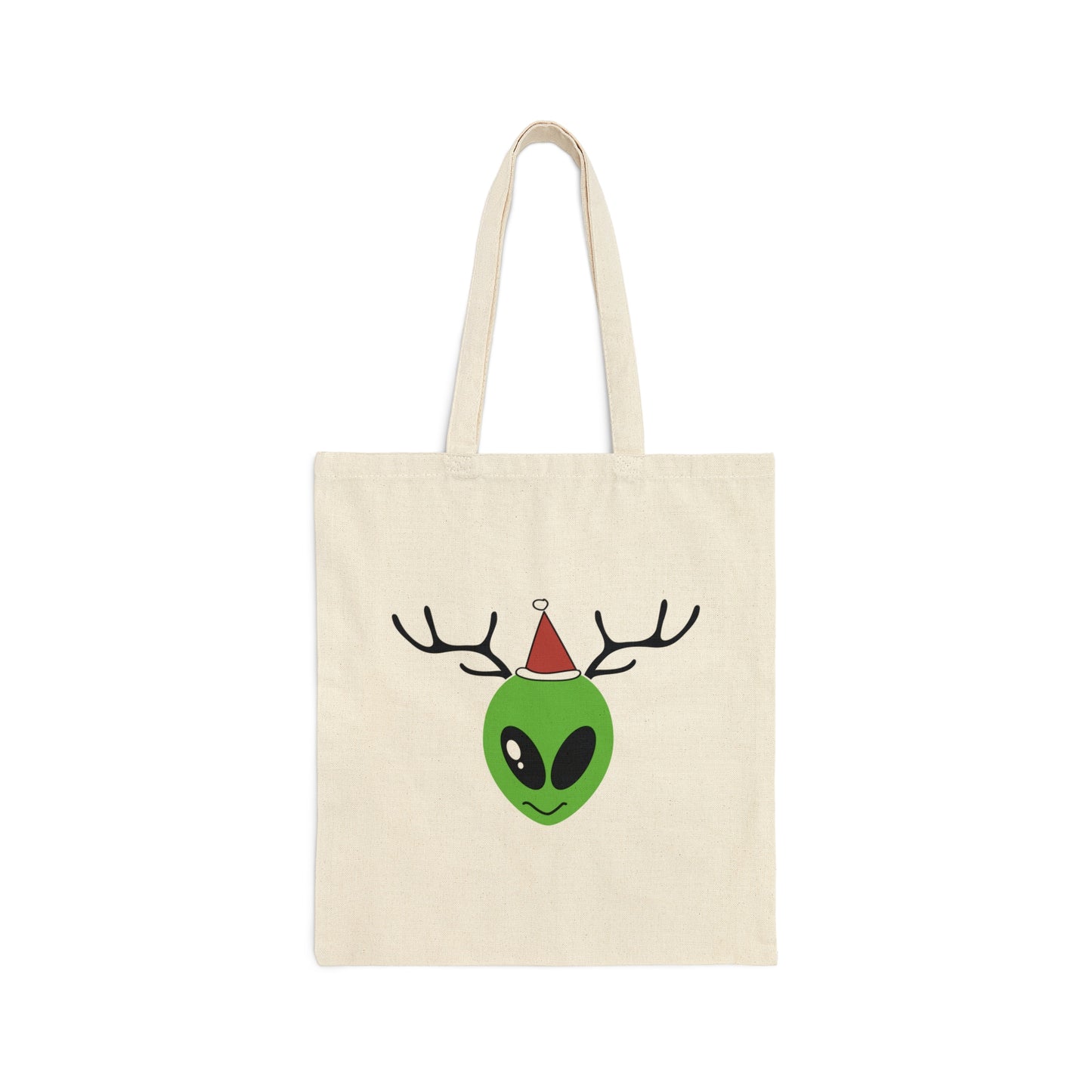 Xmas Aliens Deer Santa Claus UFOS Canvas Shopping Cotton Tote Bag