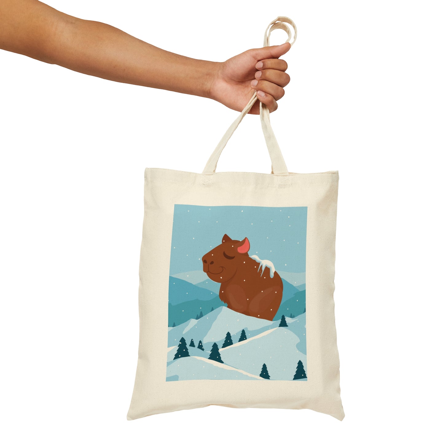 Mountain Wild Capybara Cute Funny Anime Art Cartoon Art Canvas Shopping Cotton Tote Bag