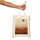 Landscape Desert Orange Sand Abstract Nature Modern Art Aesthetics Canvas Shopping Cotton Tote Bag