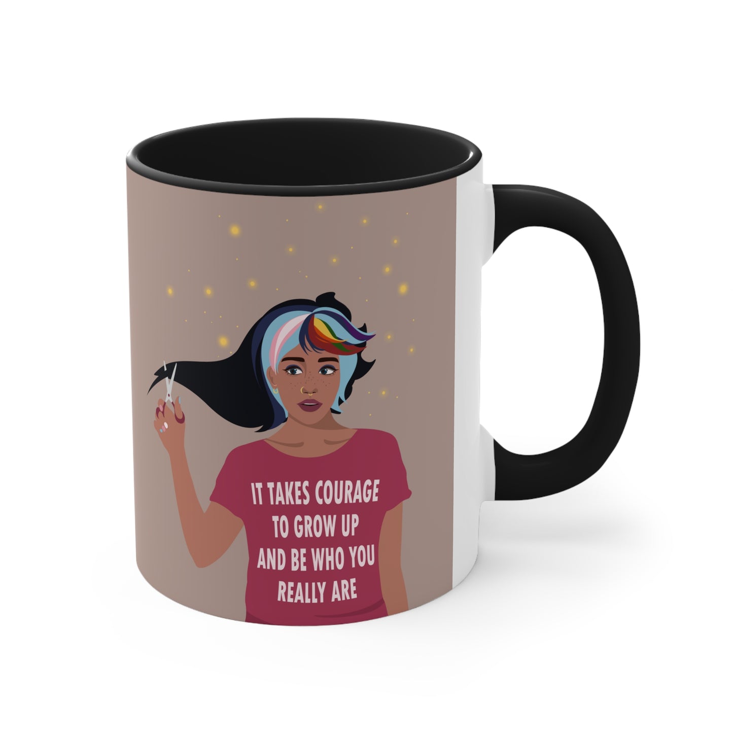 Be Who You Are LGBT Motivational Quotes Accent Coffee Mug 11oz