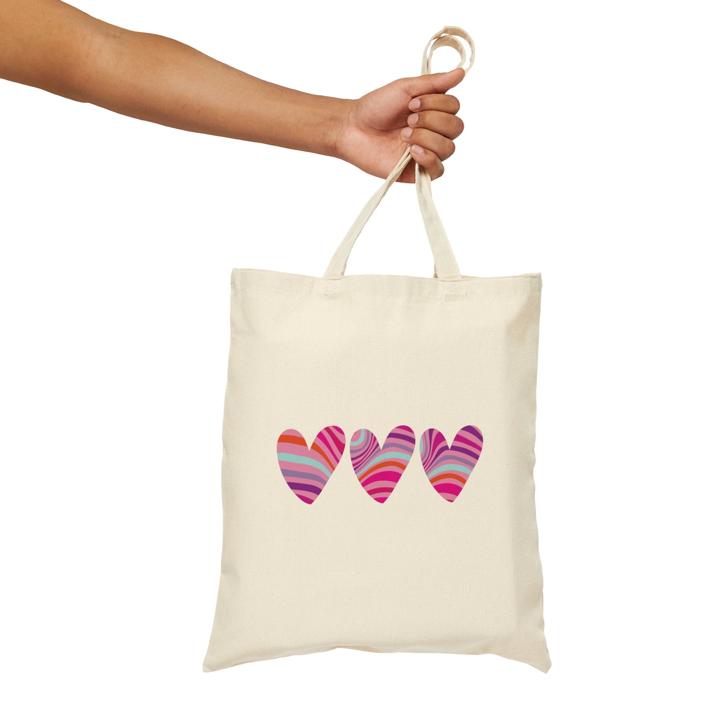 Love Pattern Modern Romantic Heart Canvas Shopping Cotton Tote Bag