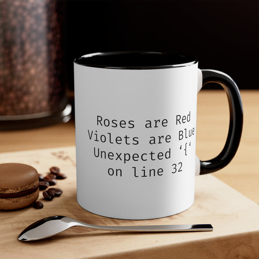 Roses are Red Programming IT for Computer Security Hackers Accent Coffee Mug 11oz