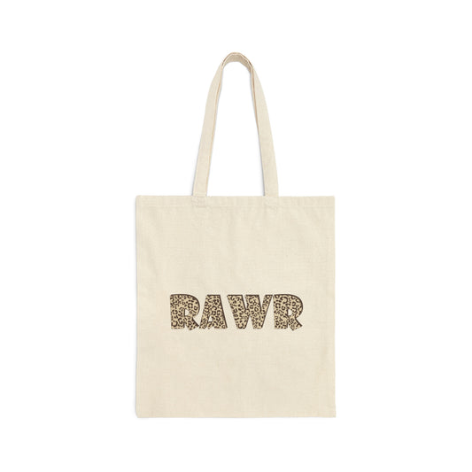 Rawr Leopard Animalistic Canvas Shopping Cotton Tote Bag