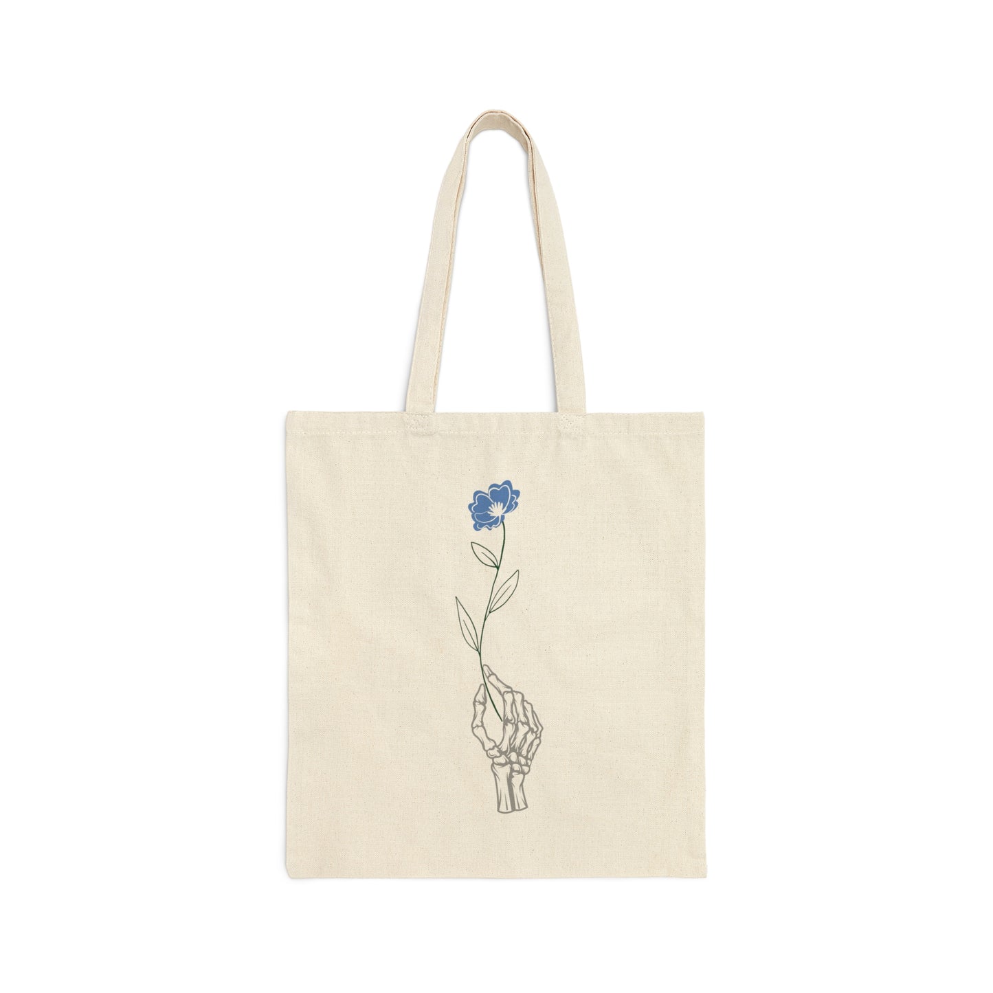 Halloween Romantic Flower Skeleton Canvas Shopping Cotton Tote Bag