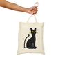 Funny Anime Black Cat Canvas Shopping Cotton Tote Bag