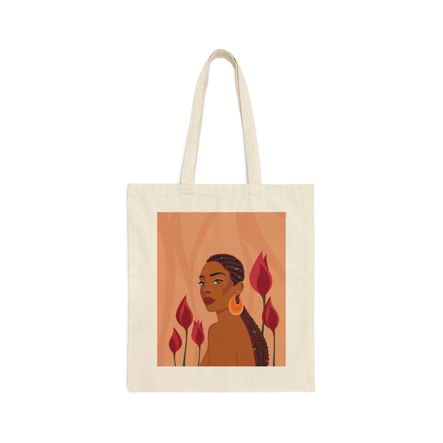 Bloom Spring Vibes Woman Roses Aesthetic Art Canvas Shopping Cotton Tote Bag