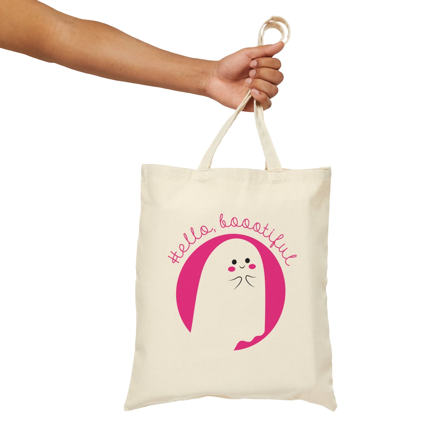 Boo Halloween White Cute Ghost Canvas Shopping Cotton Tote Bag