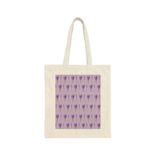 Lavender Aesthetic Pastel Purple Flowers Provence France Minimalist Art Canvas Shopping Cotton Tote Bag