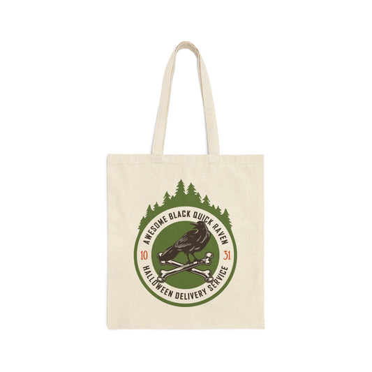 Halloween Delivery Service Black Raven Canvas Shopping Cotton Tote Bag