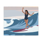 Serenity by the Sea Woman Surfing Art Canvas Aesthetic Canvas Gallery Wraps