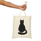 Black Cat with Eyes Animals Kitties Lovers Canvas Shopping Cotton Tote Bag