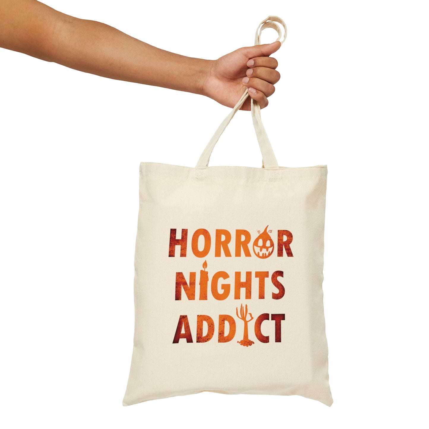 Horror Addiction Halloween Scary Pumpkin Art Canvas Shopping Cotton Tote Bag