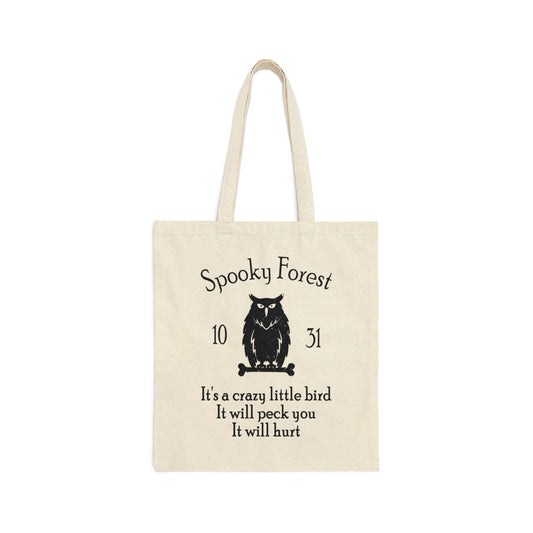 Spooky Forest Bird Nature Text Slogan Canvas Shopping Cotton Tote Bag