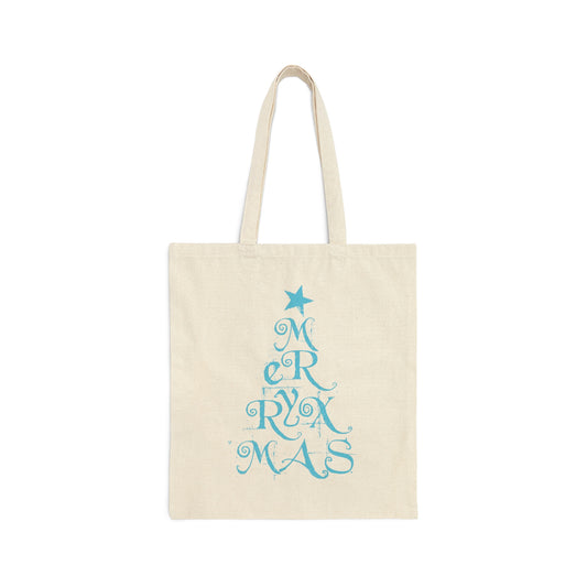 Love Christmas Happy Holidays Minimal Art Сalligraphy Canvas Shopping Cotton Tote Bag