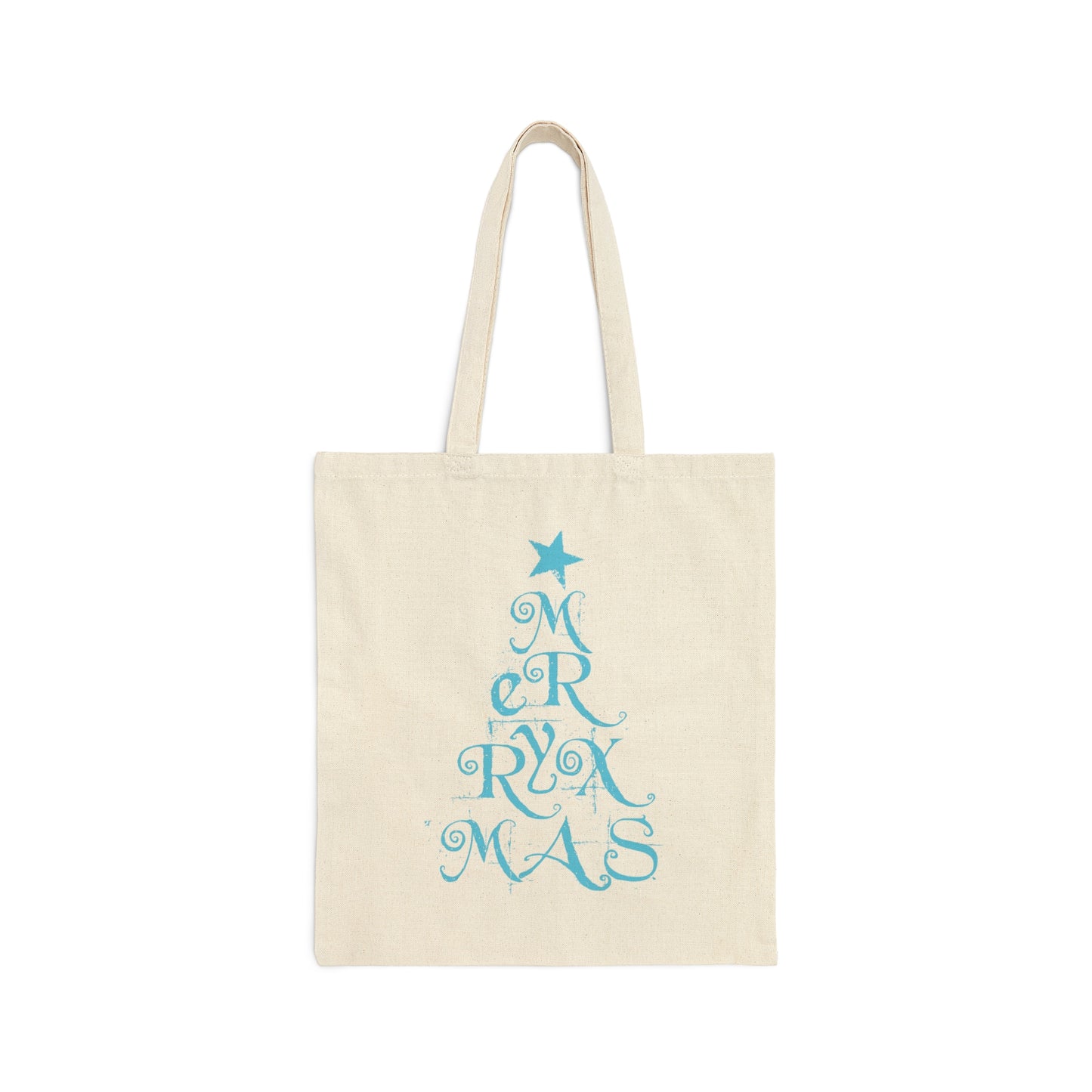 Love Christmas Happy Holidays Minimal Art Сalligraphy Canvas Shopping Cotton Tote Bag