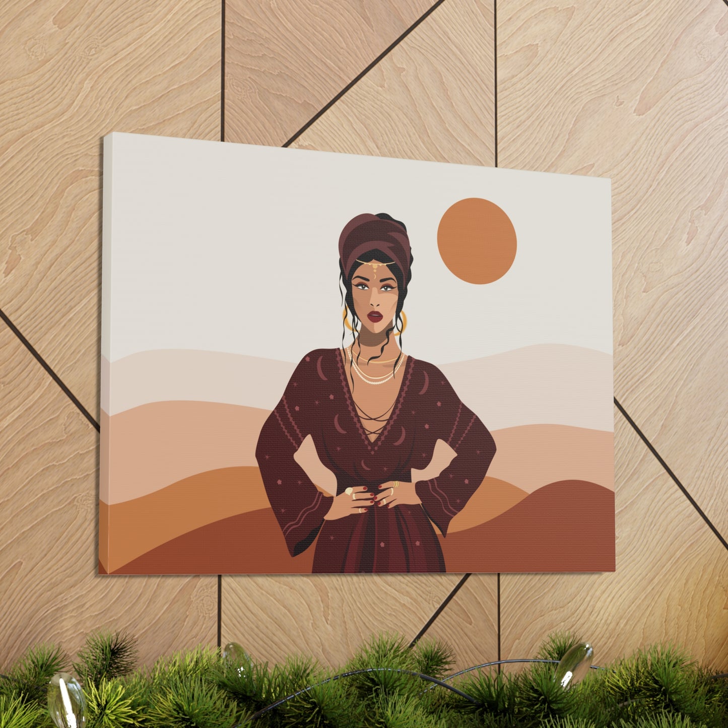 Sand Woman Desert Boho Style Art Canvas Aesthetic Canvas Gallery Wraps