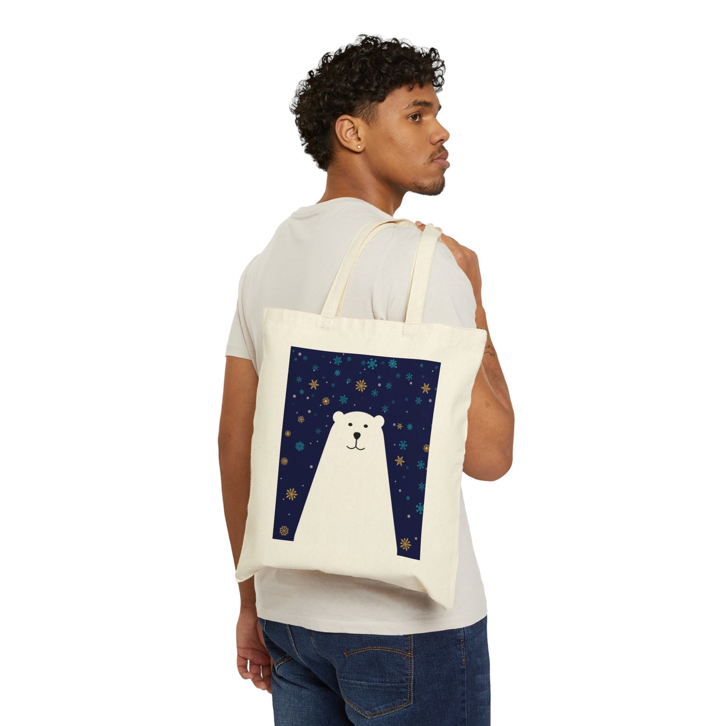 Polar Bear Arctic Art Unisex Canvas Shopping Cotton Tote Bag