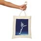 Woman Figure Skating Performance Minimal Sport Lovers Aesthetic Art Canvas Shopping Cotton Tote Bag