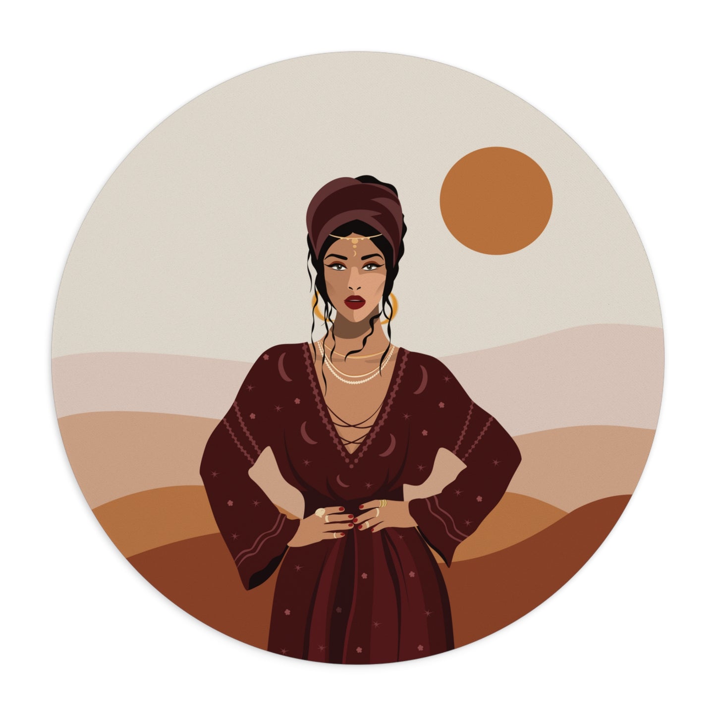 Sand Woman Desert Boho Style Art Non-slip Creative Design Mouse Pad