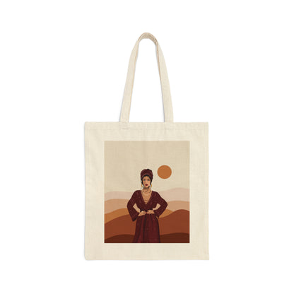 Sand Woman Desert Boho Style Art: Embrace the Spirit of the Desert with Stunning Bohemian Canvas Shopping Cotton Tote Bag