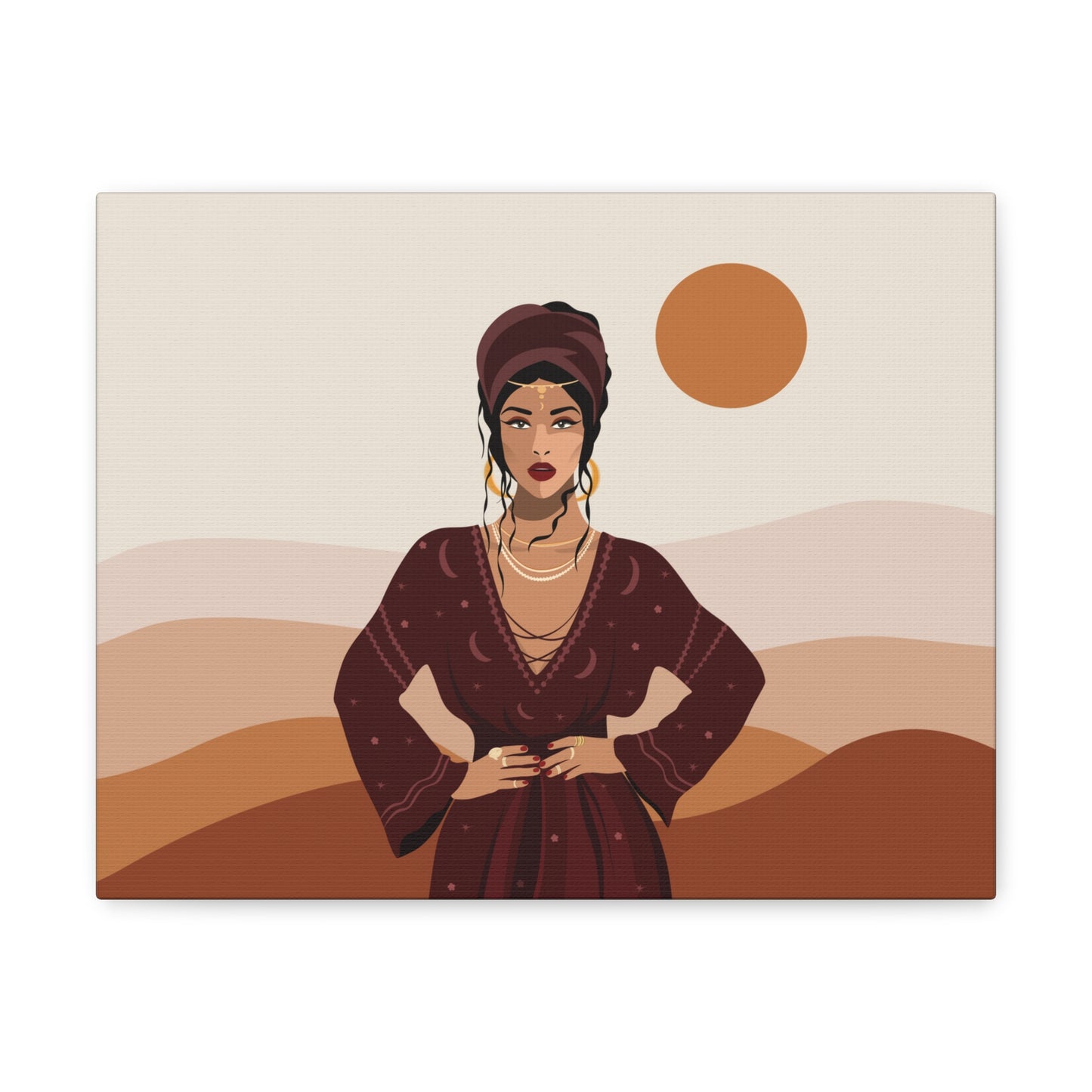 Sand Woman Desert Boho Style Art Canvas Aesthetic Canvas Gallery Wraps