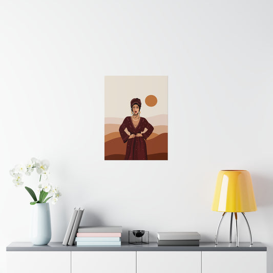 Sand Woman Desert Boho Style Art Classic Premium Matte Vertical Posters