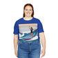 Serenity by the Sea Woman Surfing Art Unisex Jersey Short Sleeve T-Shirt