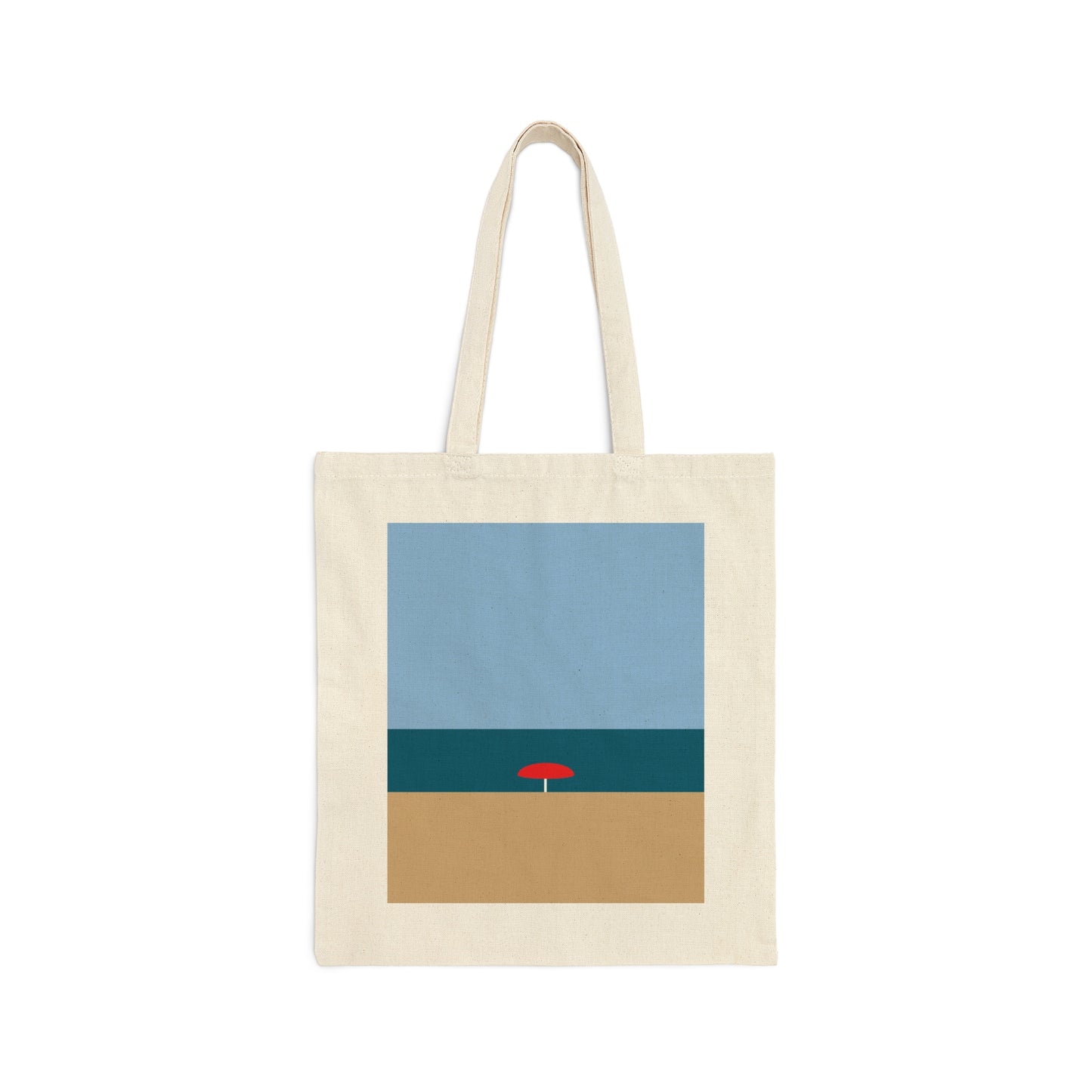 Sea View Beach Sand Landscape Minimalist Abstract Art Canvas Shopping Cotton Tote Bag