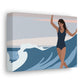 Serenity by the Sea Woman Surfing Art Canvas Aesthetic Canvas Gallery Wraps